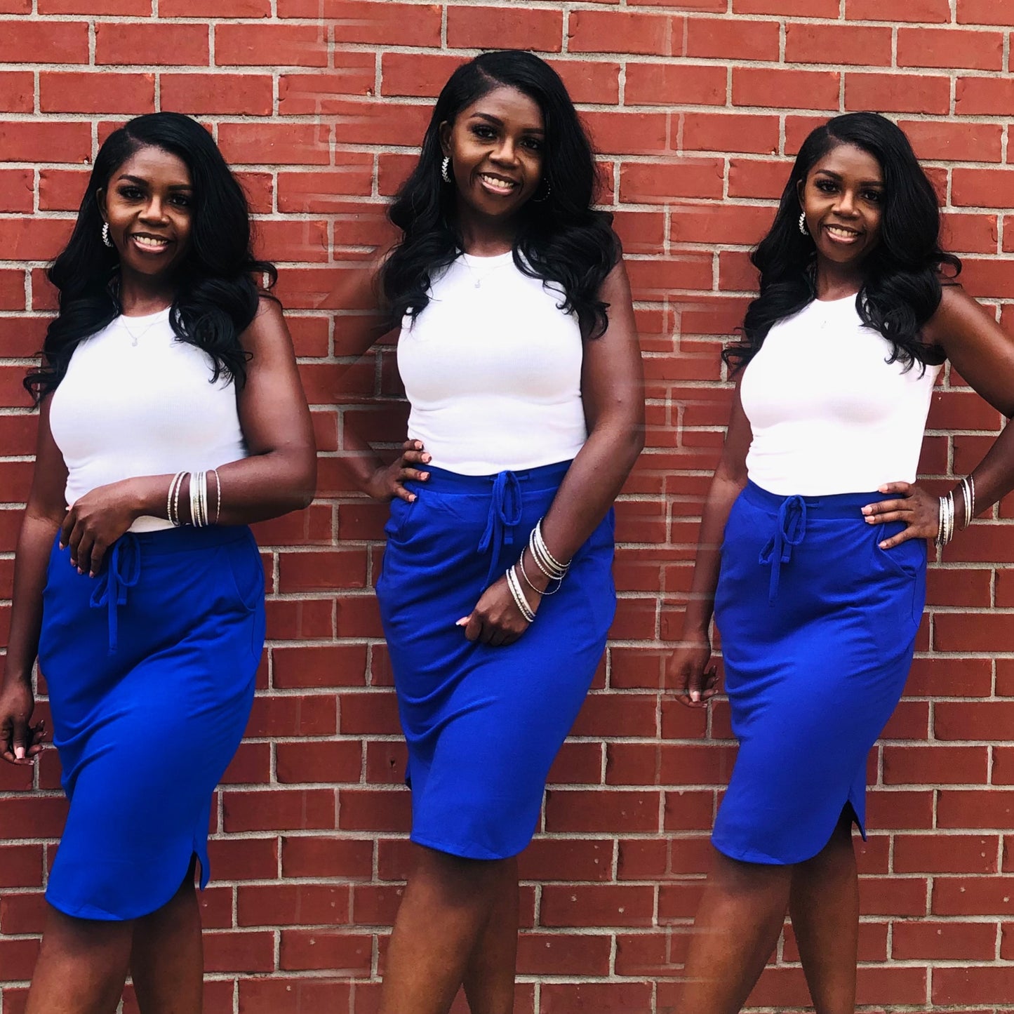 Valerie Hem Skirt Bright Blue