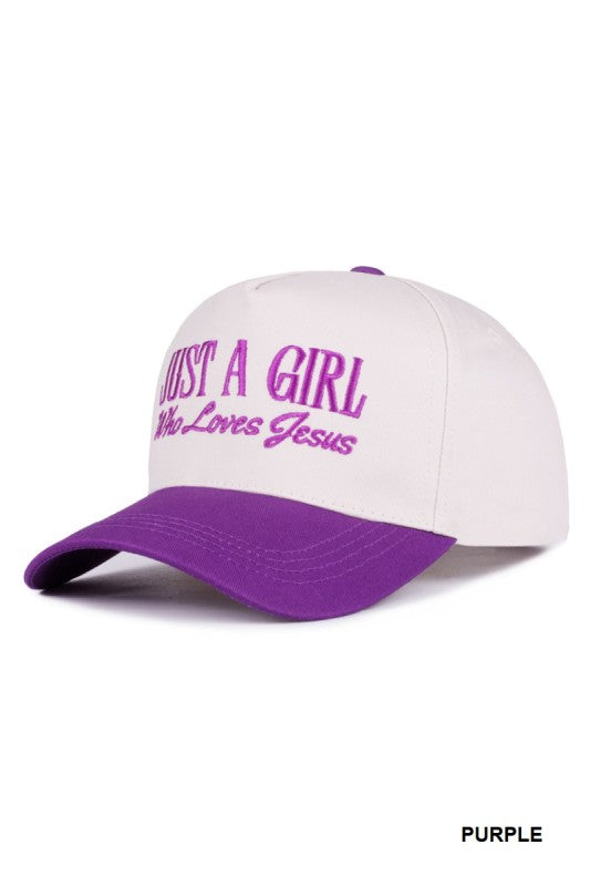 A Girl Who Loves Jesus Purple Hat