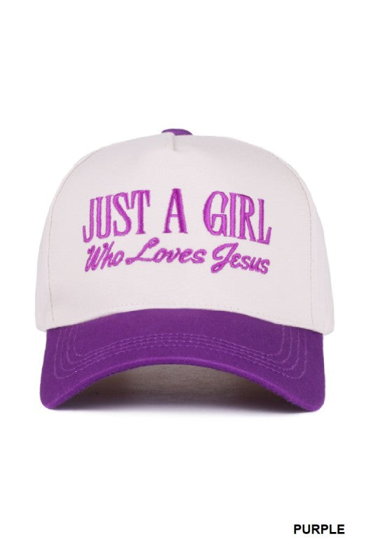 A Girl Who Loves Jesus Purple Hat