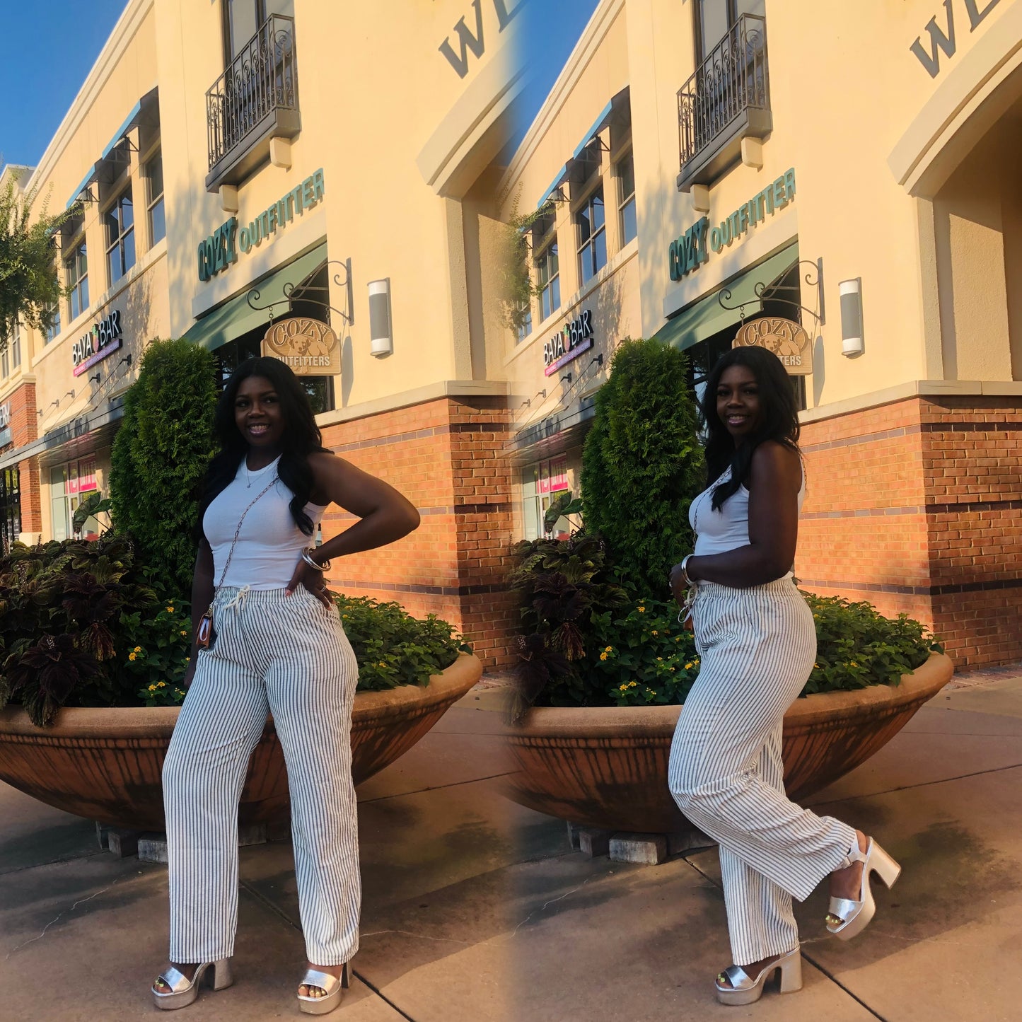 Valerie Stripe Straight Leg Pants