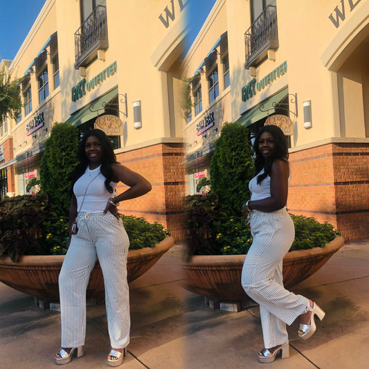 Valerie Stripe Straight Leg Pants