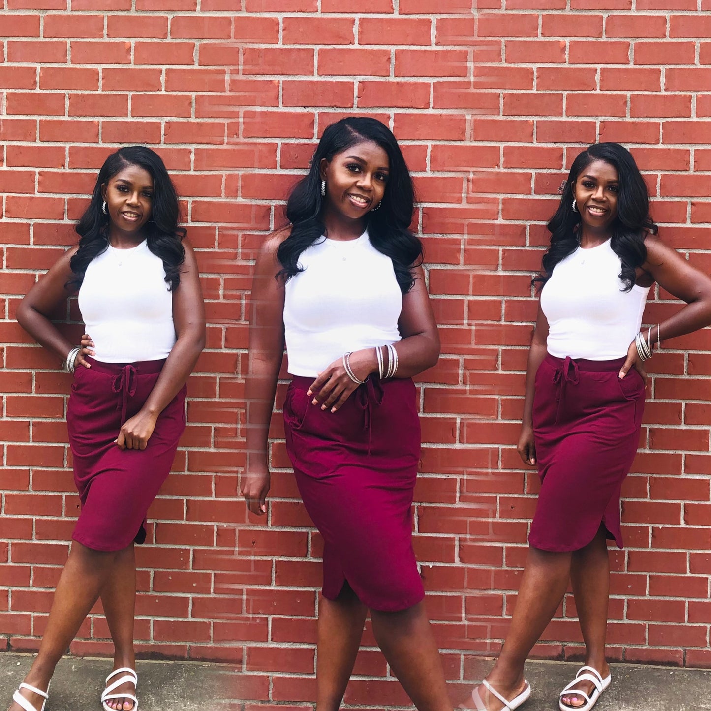 Valerie Hem Skirt Dark Burgundy