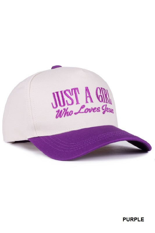 A Girl Who Loves Jesus Purple Hat